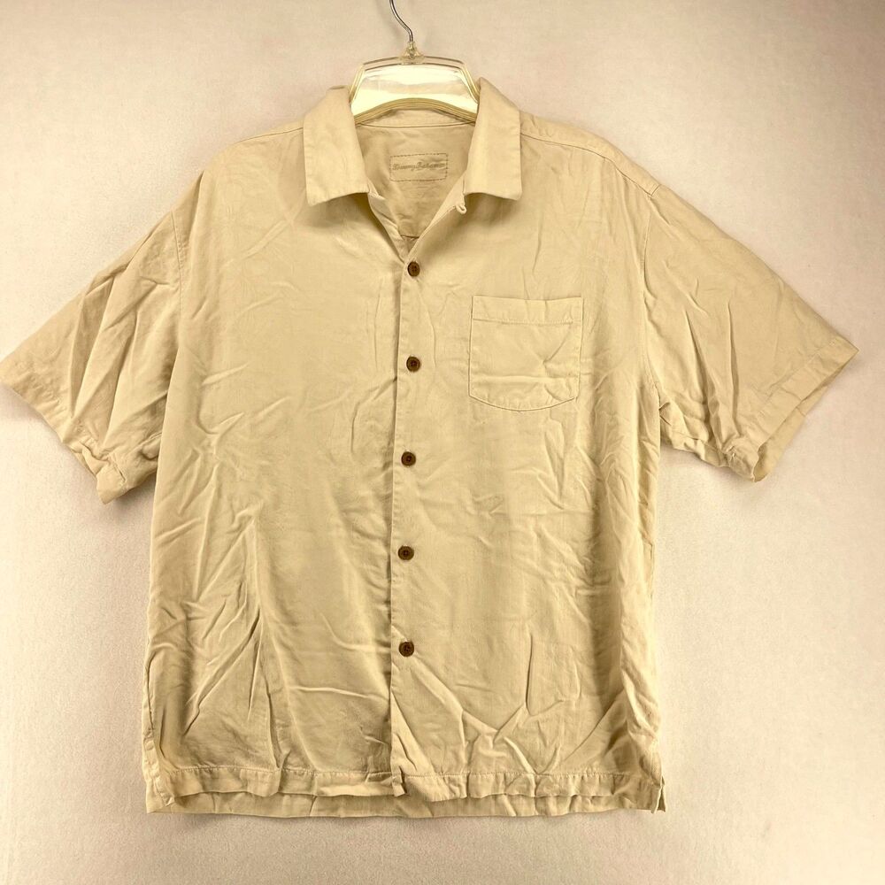 Tommy Bahama 100% Silk Short Sleeve Casual Button Down Shirt Men's Size M